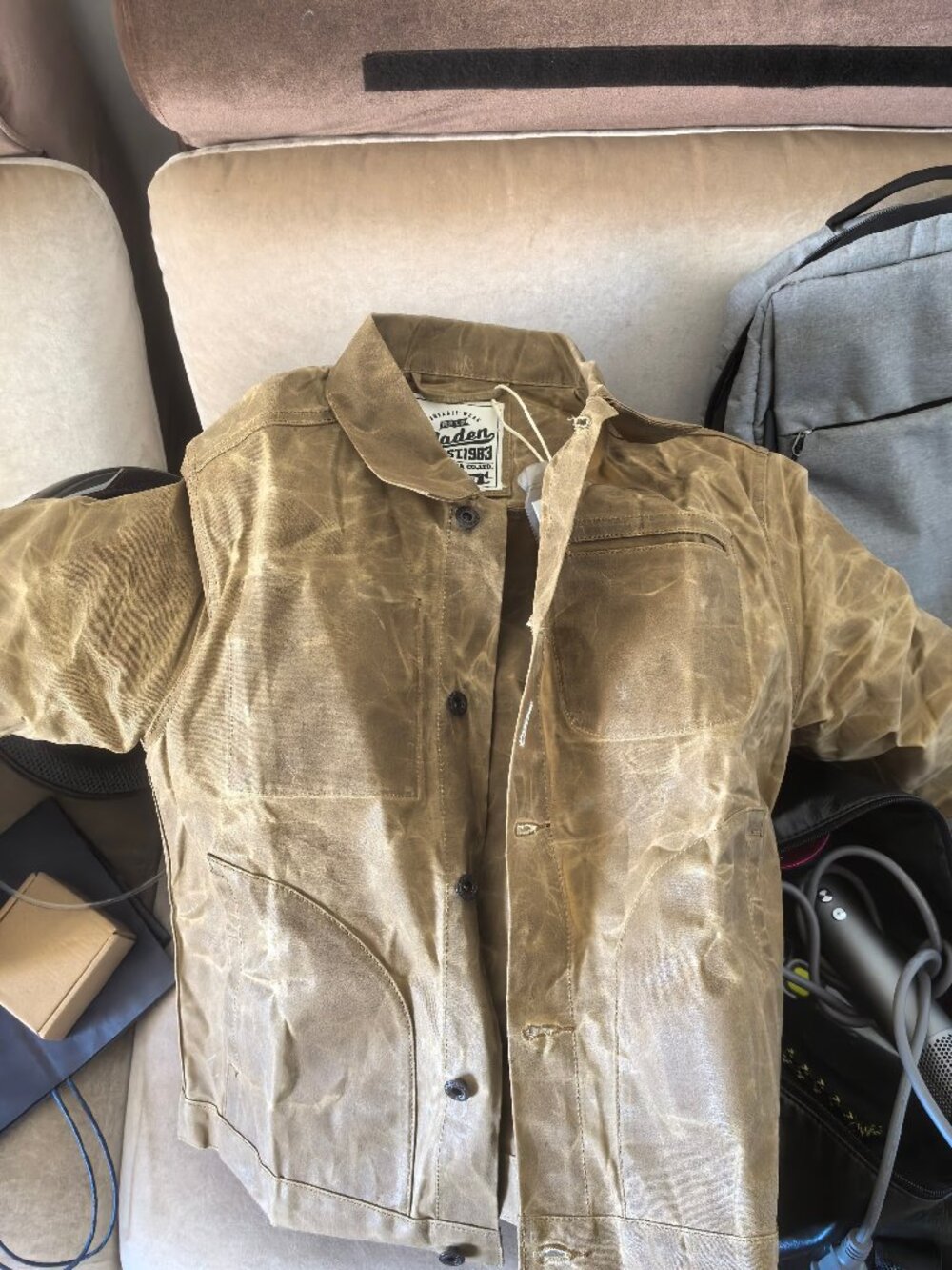 American heavyweight vintage waxed canvas work jacket in Yellowstone style